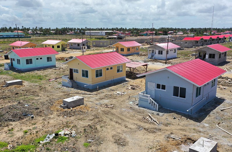 What is the price for government constructed houses in Guyana? Guyana